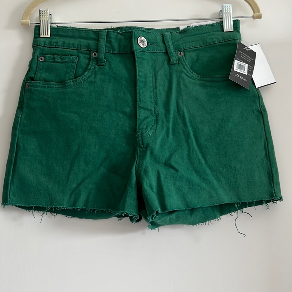Forest Green Denim Shorts